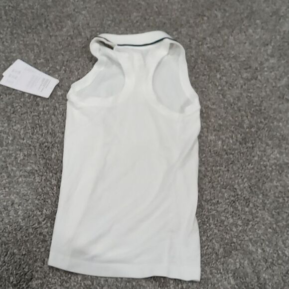 Athleta Momentum polo tank white with black trim Size XXS NWT seamless stretch - Picture 5 of 5
